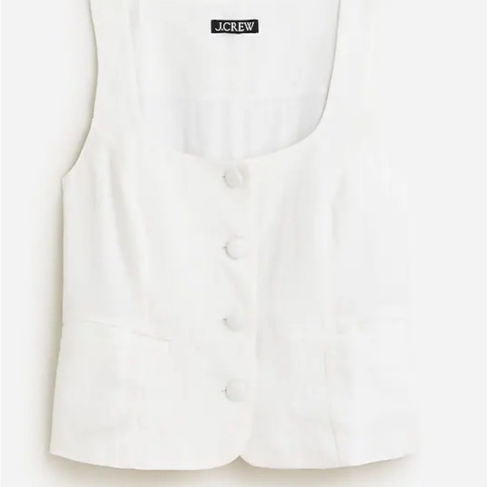 J crew Scoopneck linen-blend vest